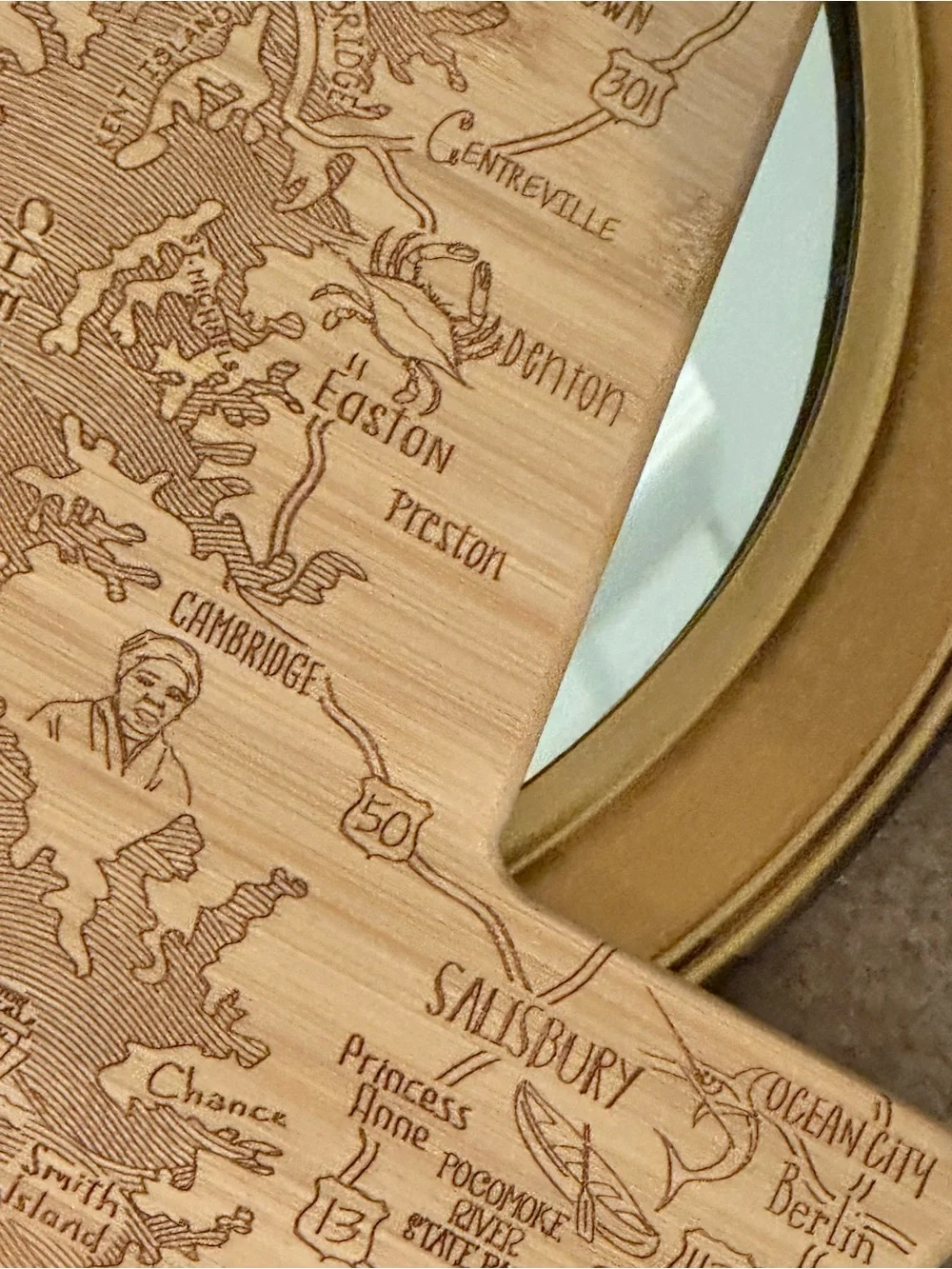 Wooden Maryland State Map Wall Art- Total Bamboo